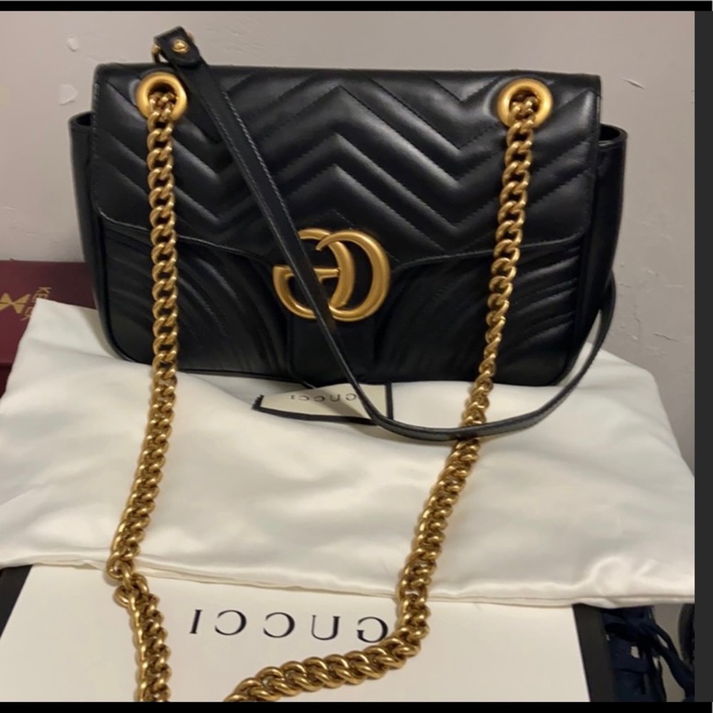 GG Marmont black Gucci bag. Used great condition.
